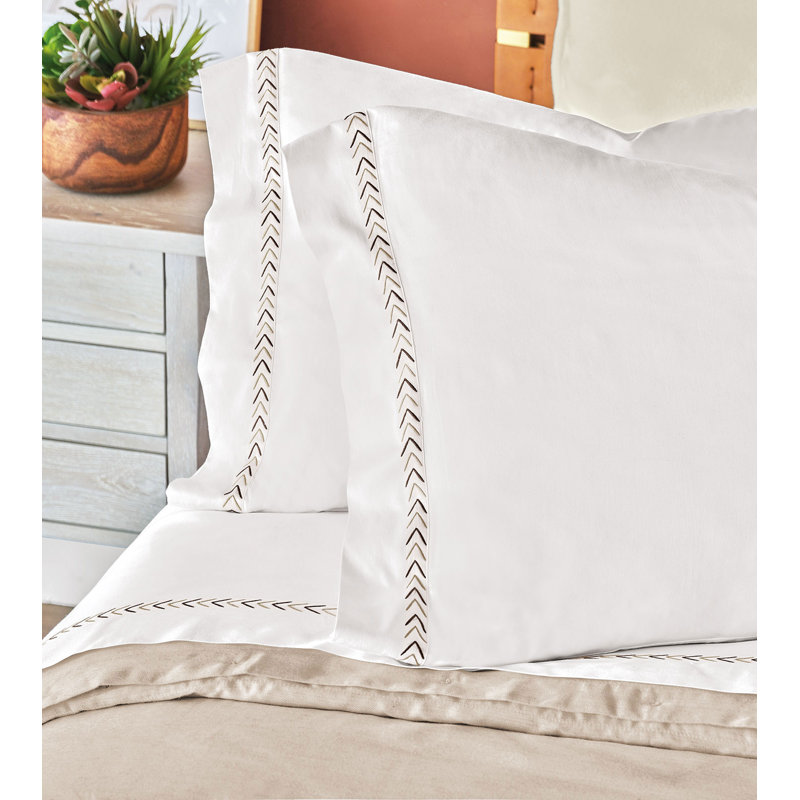 Miri Coffee Egyptian Cotton Sateen Pillowcase, King Pillowcase