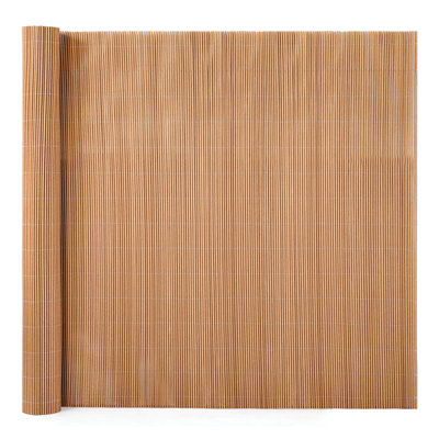 6 pi H 8 pi. W Panneau de clôture en roseau synthétique toutes saisons avec installation sans creusage, PVC résistant aux rayons UV, brun clair