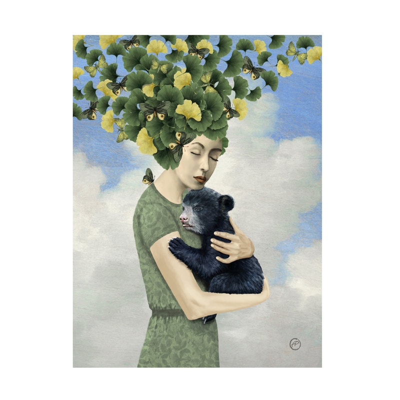 «You Are Safe Bear on Canvas» par Paula Belle Flores, reproduction, H 32 po x l 24 po x P 2 po