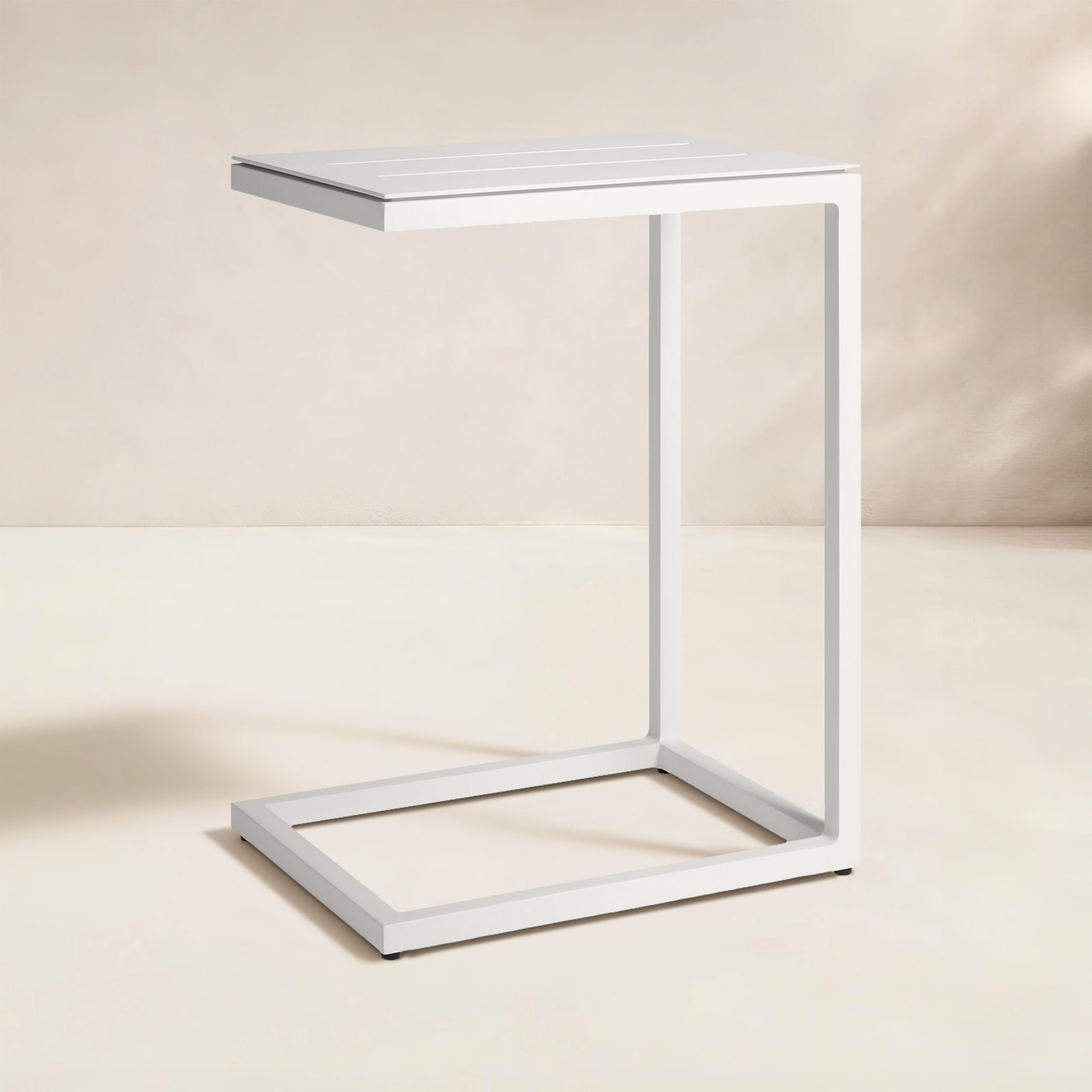 Skiff 18'' Powder Coated Aluminum Outdoor Side Table, White