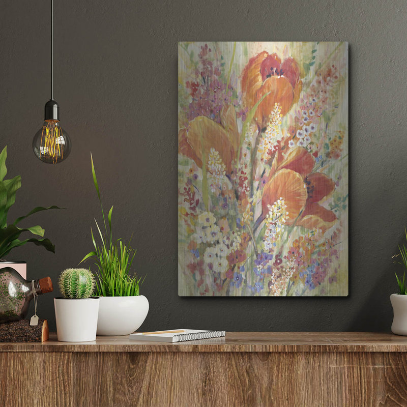 Art mural en métal «Spring Bloom II» par Tim O'Toole, H 16 po x l 12 po
