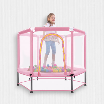 Virubi 55" Hexagon Trampoline with Safety Enclosure