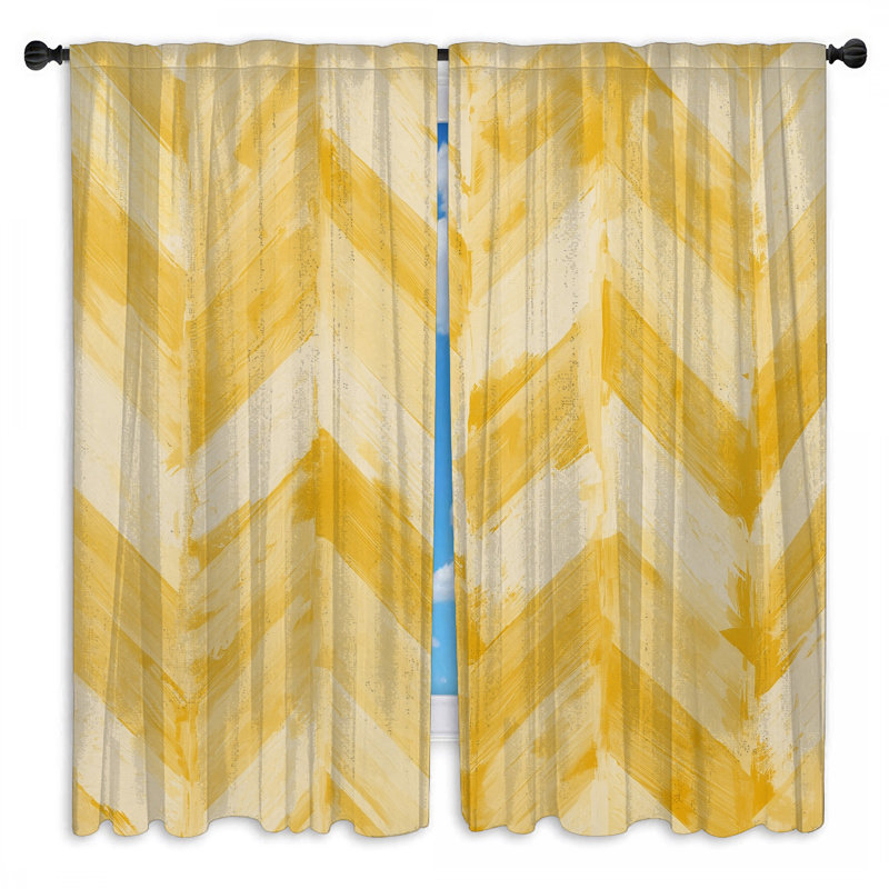 Rideaux obscurcissant et chevrons obscurcissant - 2 panneaux jaunes, Obscurcissement de chambre, 20 po x 80 po - 2 panneaux