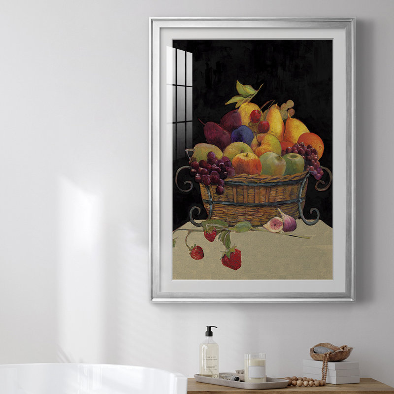 «Fruit Basket I Revisit», reproduction encadrée de qualité supérieure - prête à être suspendue 47222, Encadrement argenté