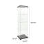 Glass Display Cabinet 164H x 42.5W x 36.5D cm with LED Lights, 2 Doors, 4 Adjustable Shelves, Lockable Tempered Glass Display Case,White-126064691