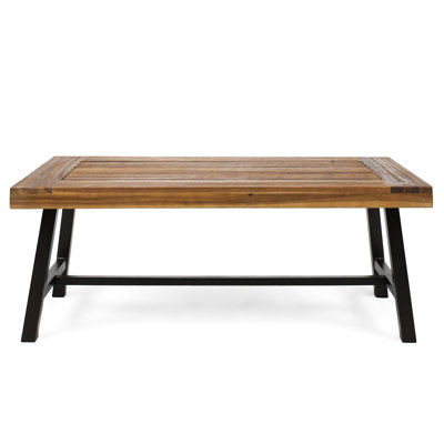 Natural Wood Coffee Table, Modern Industrial Design, Slat Paneled, 24.02" D X 18.44" H 45.64" W, Assembly Required Table - With Exquisite Designs