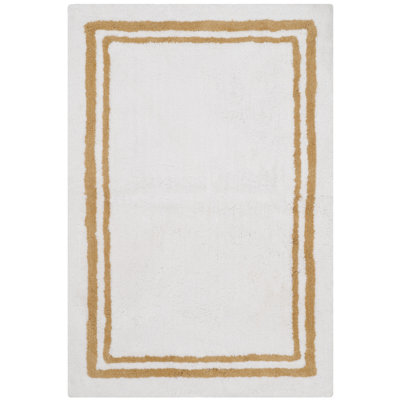 Candy Stripes Plush Bathmat Bath Rug In Beige