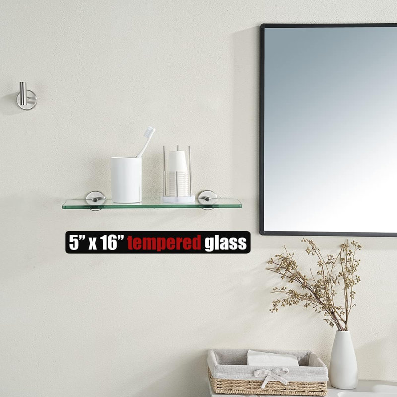 Dotty Stainless Steel Floating Shelf, Chrome