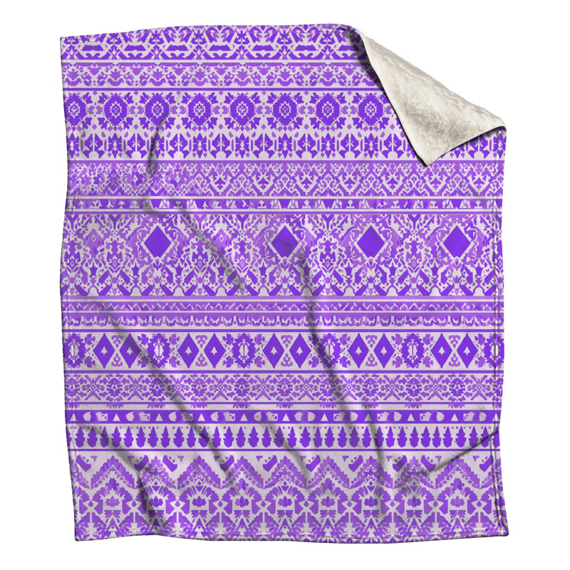 Couvertures à motif ornemental mauve, L 60 po x H 80 po