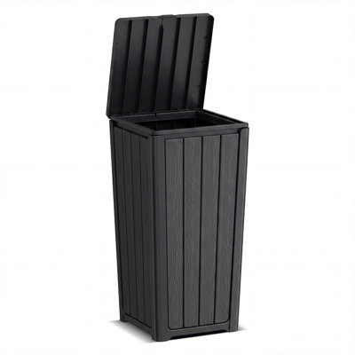 30.72"H All-Weather 23 Gallon Outdoor Indoor Resin Trash Can(Black)