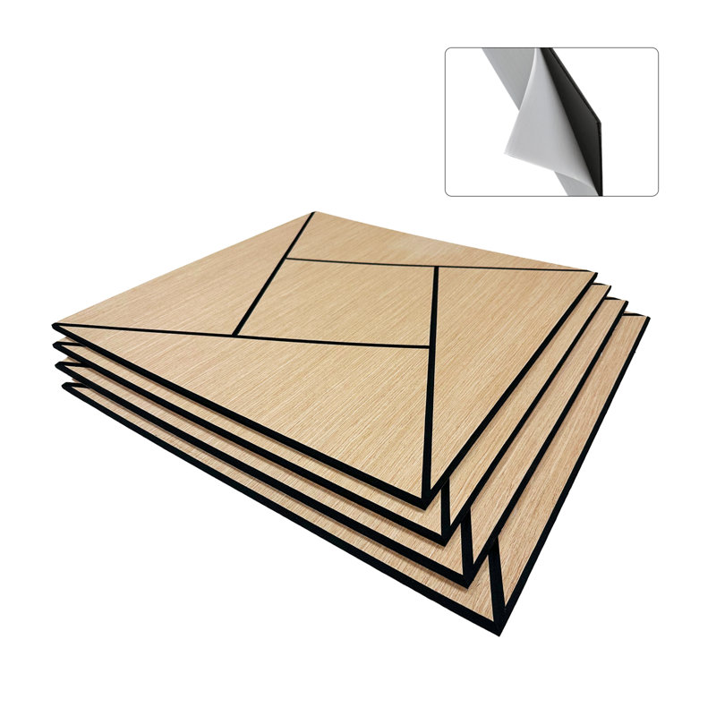 4-Pack 3D Acoustic Pinwheel Wall Panels, Oak Wood Veneer, Oak