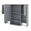 Armoire de salle de bain murale 35 po x 28 po avec miroir, style tablette ouverte, armoire latérale et porte-serviettes-584842777