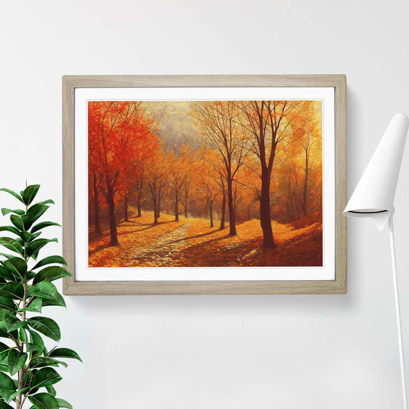 Amazing Autumn Forest - Framed Print, 25cm H x 34cm W x 2cm D, Oak Framed