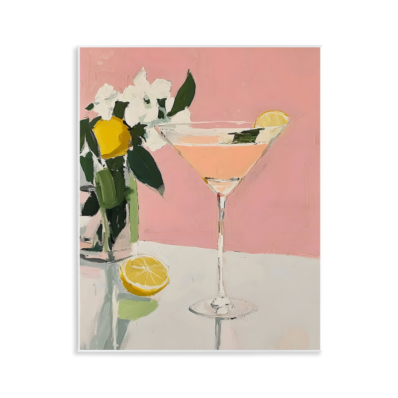 Plaque murale rose cocktail avec citrons, design par Riley B