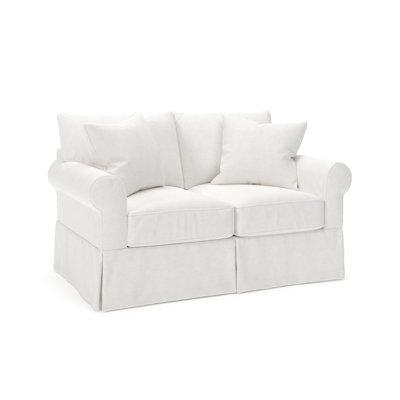 Amari 63" Rolled Arm Slipcovered Loveseat