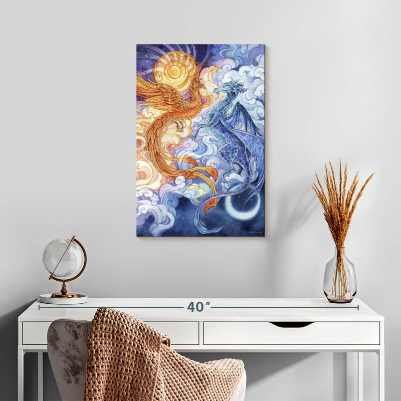Dragon Brampt Sun et lune, H 24 po x l 16 po