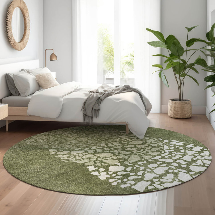 Premium Machine Washable Cerrito Olive Rug