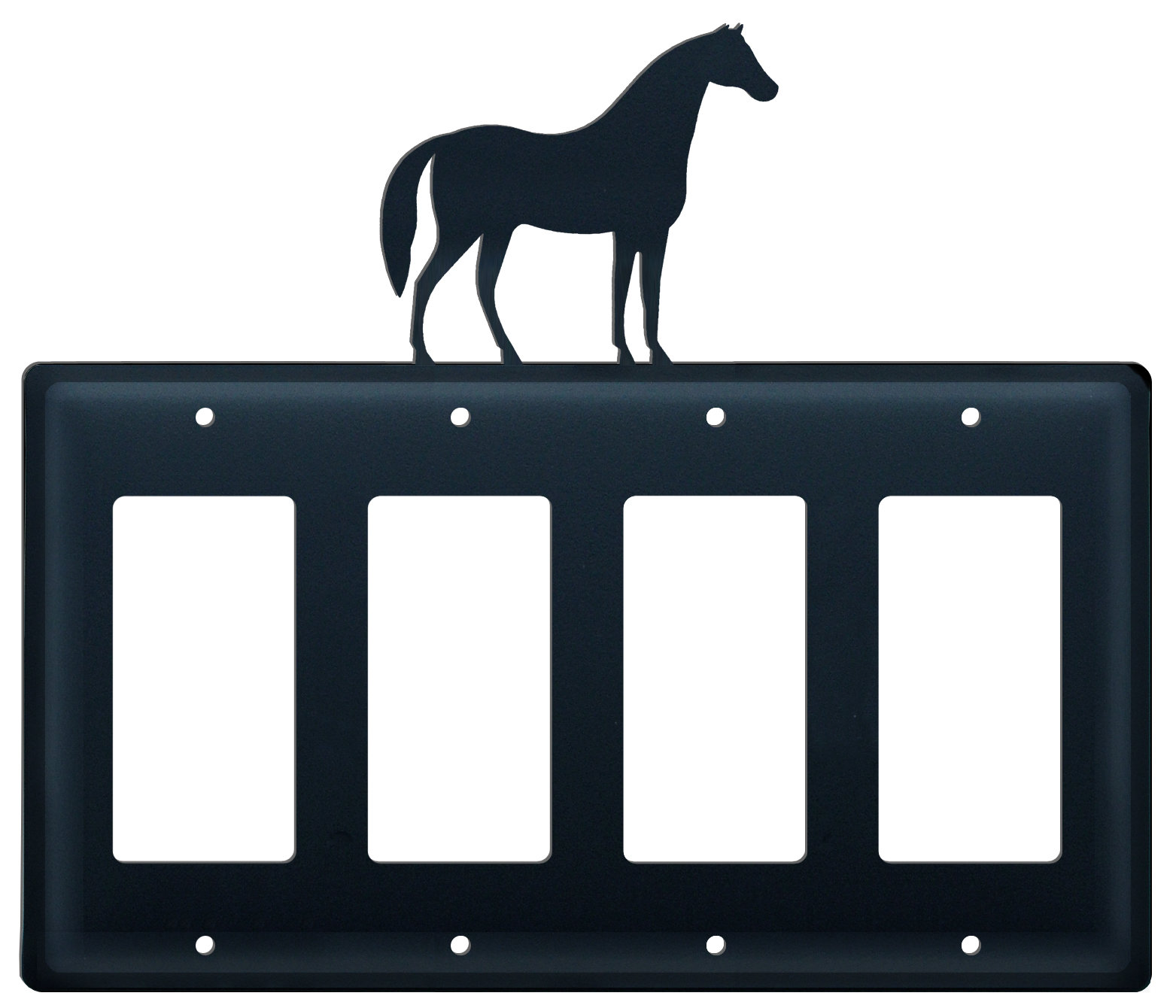 Village Wrought Iron Animals 4 Gang Rocker Standard Combination Wall