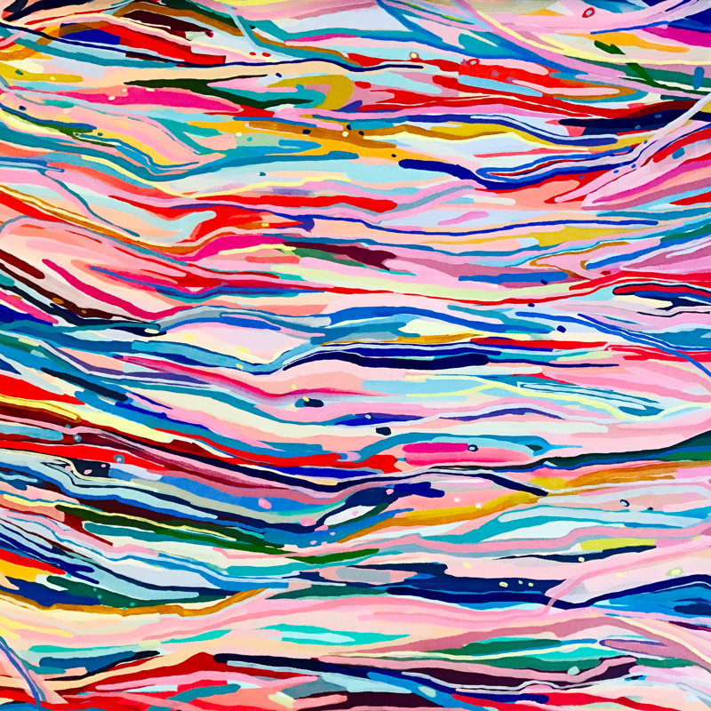 Waves Of Pink Print by Mary Sullivan, 17.25" H x 21.25" W x 0.875" D