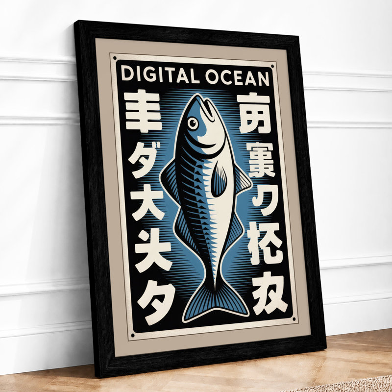 Digital Ocean Japandi - Print, Black, A3 - 42.0 x 29.7 cm
