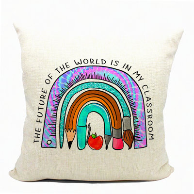 Laugh & Learn Pillow Covers - 18x18 Funny Teacher Gifts Set for Preschool, Kindergarten & Daycare Teachers - Best Gifts for Educators