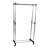 Dual-Bar Vertically-Stretching Stand Clothes Rack With Shoe Shelf