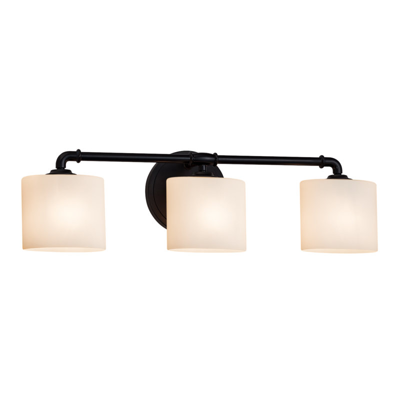 Helam 3 - Light Dimmable Bath Bar, Caramel, Matte Black, Dedicated LED