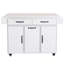 Îlot de cuisine avec armoire de rangement pour poubelle, chariot de cuisine avec abattant, support à épices, porte-serviettes et tiroir, îlot de cuisine sur roulettes avec tablette réglable,-133038142