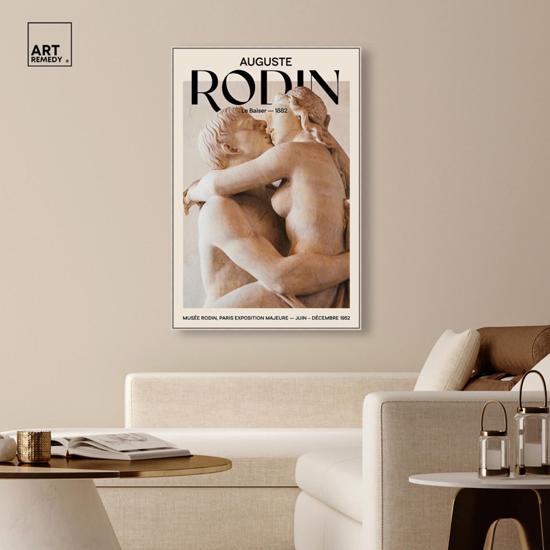 «Love in Stone Canvas Classic Art Posters» par Art Remedy, H 37 po x l 25 po, Cadre argenté
