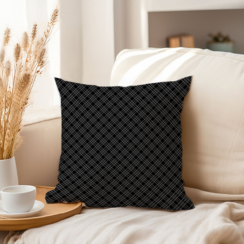 Motif abstrait écossais noir I moderne, H 18 po x l 18 po