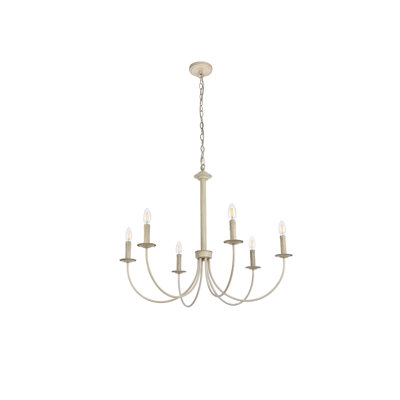 Lustre classique à 6 lumières de style bougie Nola