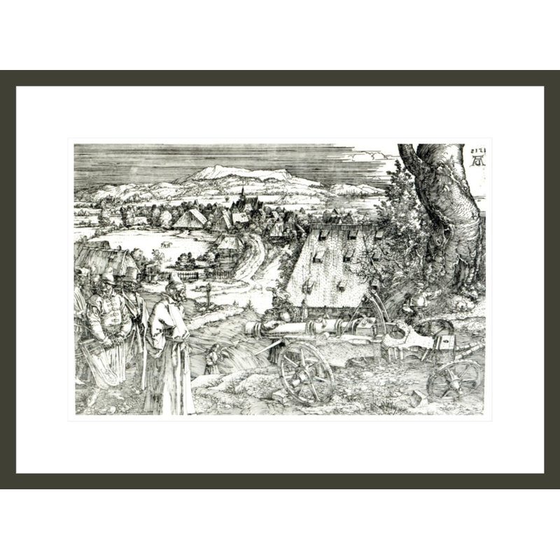 «Landscape with Cannon» par Albrecht Dürer, impression giclée sur cadre, H 16,3 po x l 21,75 po