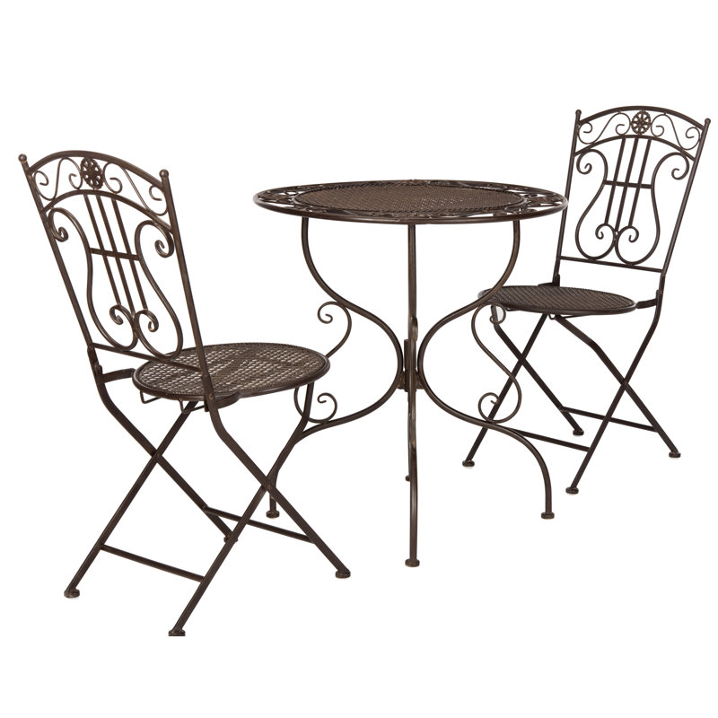 Aisling 2 - Person Patio Dining Set with Round Table, Unearthed Rust