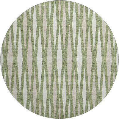 Premium Machine Washable Prisco Green Rug