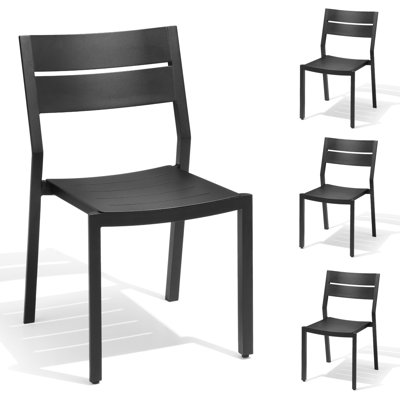 Chaise de salle à manger d'extérieur empilable en aluminium Jaquinta