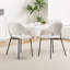 Ensemble de 4 chaises de salle à manger rembourrées en tissu Boucle de style Mid-Century avec dossier incurvé pour la cuisine-475773269
