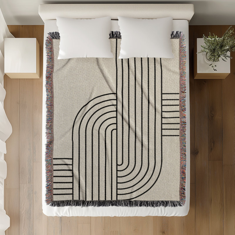 Jeté en mélange de coton Eko, L 60 po x l 60 po, Noir
