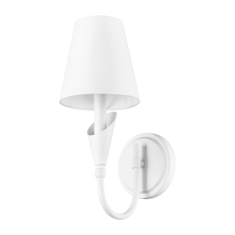 Applique murale moderne Elvin, Une lumière, H 14 po x l 5,75 po x P 8,5 po, Blanc texturé
