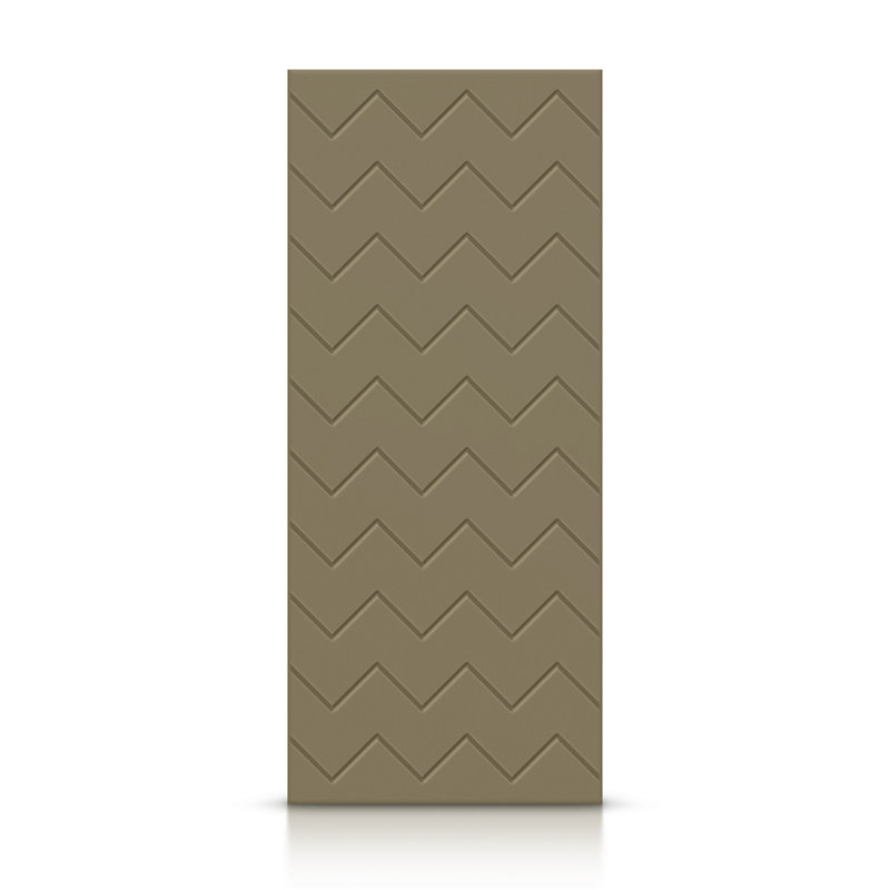 Panelled Manufactured Solid Wood Standard Door, Olive Green, 36" x 96"