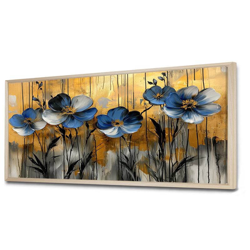 Monto - Floral Canvas Art Print, H 28 po x l 60 po, Cadre flottant, Naturel