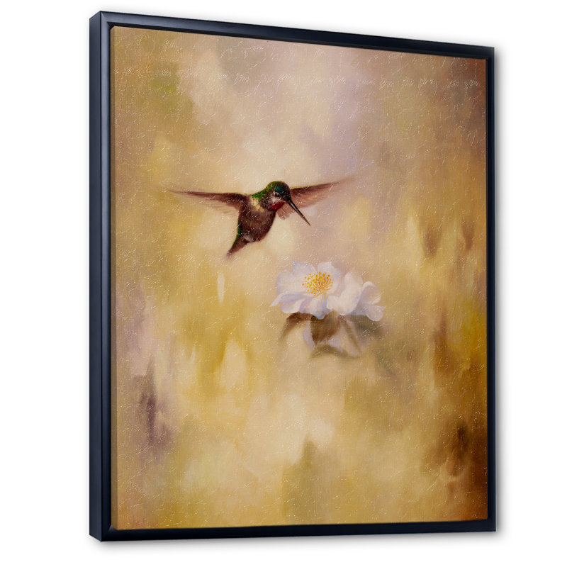 «A Flying Humming Bird at Dawn», reproduction d'art sur toile encadrée, H 40 po x l 30 po x P 1,5 po