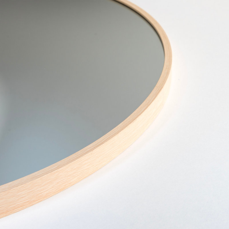 nielsen Jaron Round Wall Mirror, Aluminium, 60 cm H x 60 cm W, Oak 