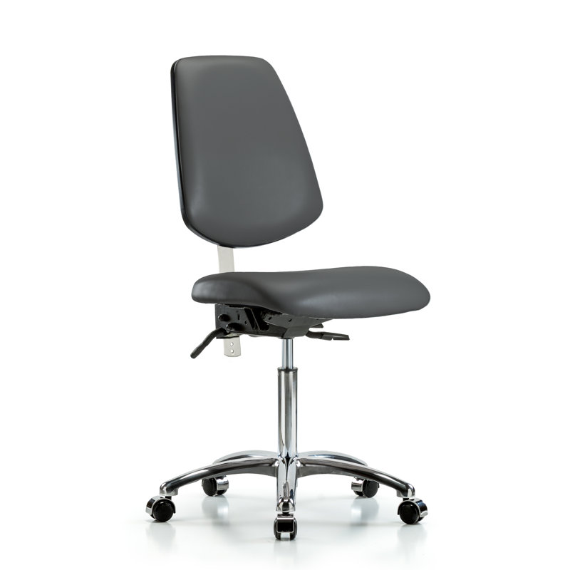 Deroe Vinyl Task Chair, Dark Gray