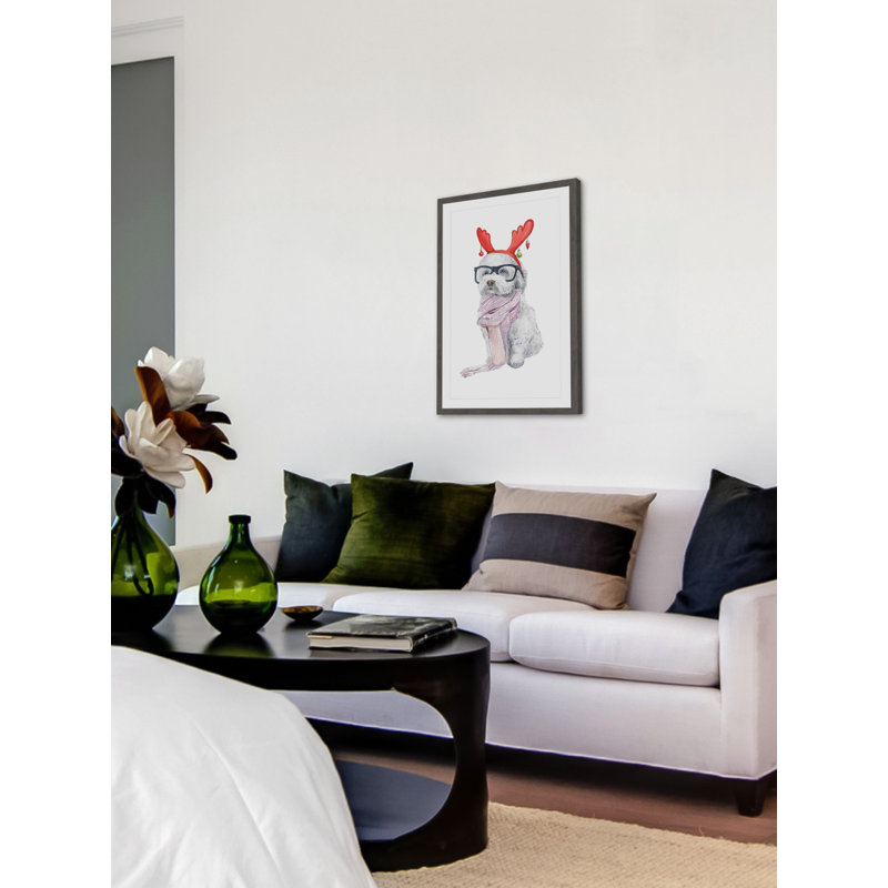 Chien Savant - Single Picture Frame Painting, 61 cm H x 41 cm W x 3.81 cm D