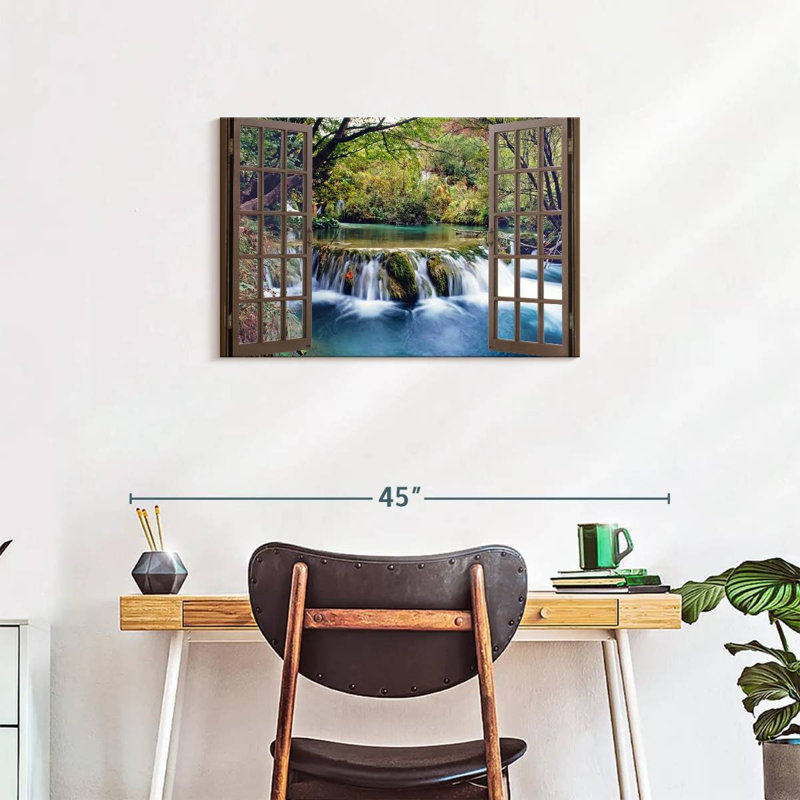 Fenêtre ouverte sur toile, H 20 po x l 30 po x P 1,25 po