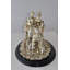 Statue cheval Areta avec chariot en résine avec revêtement argenté Dimensions: 17 po x 10 po x H 10 po
