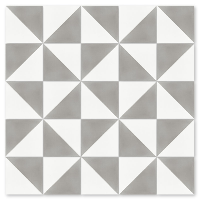 Man Overboard 8" x 8" Cement Wall & Floor Tile, Featherstone & White
