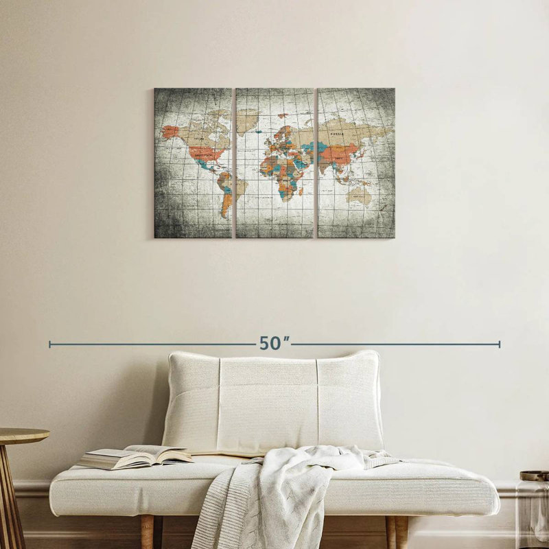 Carte du monde Aliaz, H 20 po x l 33 po