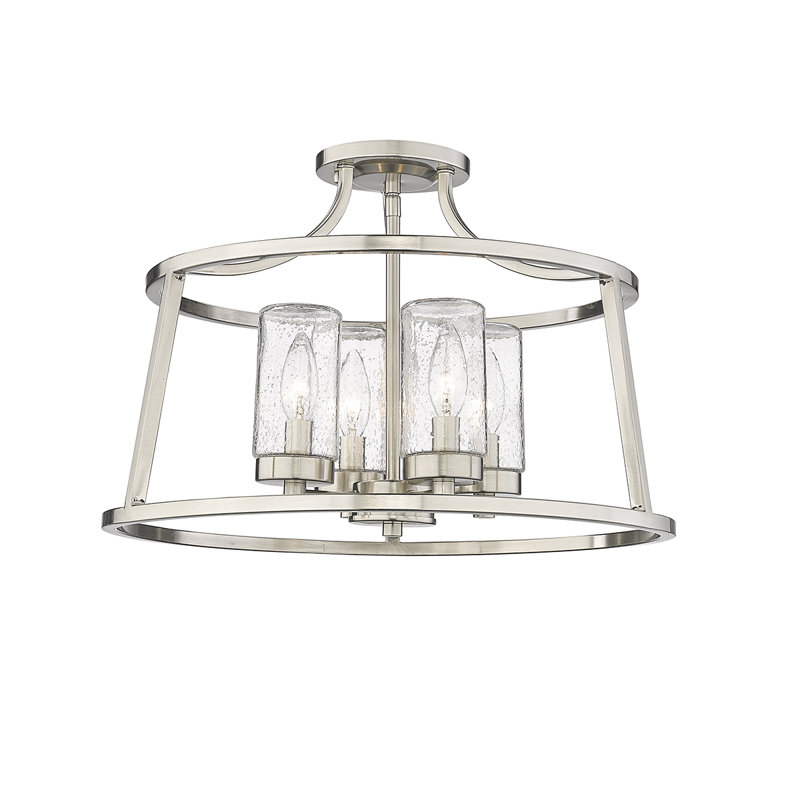 Plafonnier semi-encastré 4 lumières Errol Nickel brossé, Brushed Nickel