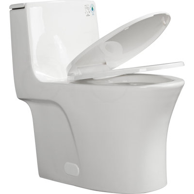 Toilette une pièce à double chasse écoénergétique avec hauteur ADA et siège à fermeture en douceur